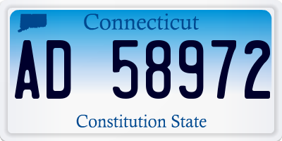 CT license plate AD58972