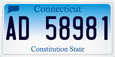 CT license plate AD58981