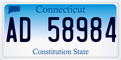 CT license plate AD58984