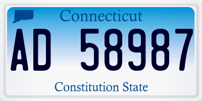 CT license plate AD58987