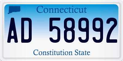 CT license plate AD58992