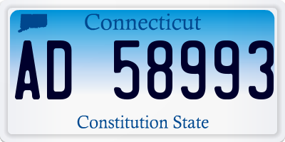 CT license plate AD58993
