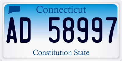 CT license plate AD58997