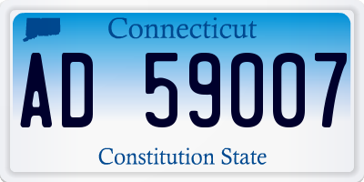 CT license plate AD59007