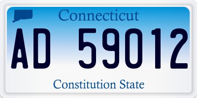 CT license plate AD59012