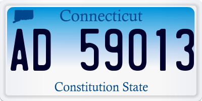 CT license plate AD59013
