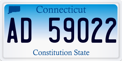 CT license plate AD59022
