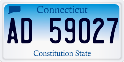 CT license plate AD59027