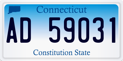 CT license plate AD59031