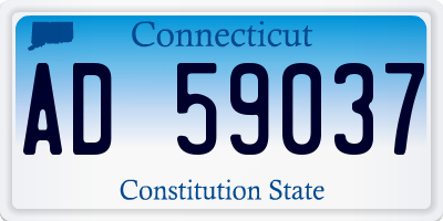 CT license plate AD59037