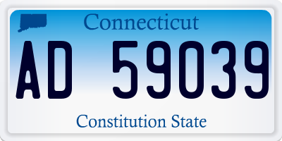 CT license plate AD59039