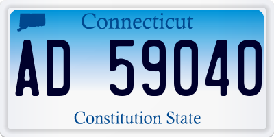 CT license plate AD59040