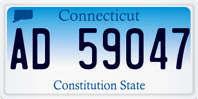 CT license plate AD59047