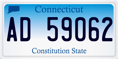 CT license plate AD59062