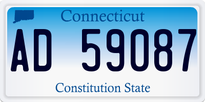 CT license plate AD59087