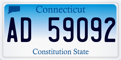 CT license plate AD59092