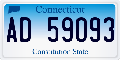CT license plate AD59093