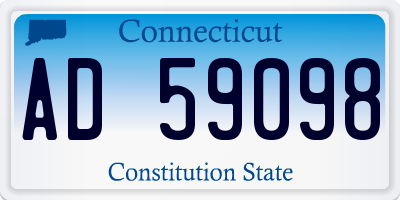 CT license plate AD59098