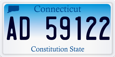 CT license plate AD59122