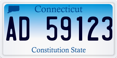 CT license plate AD59123