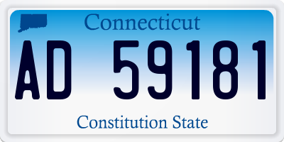 CT license plate AD59181