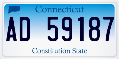 CT license plate AD59187
