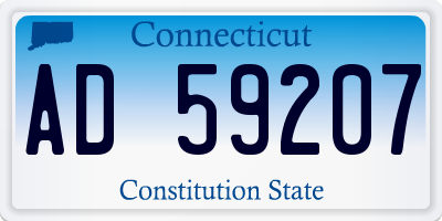 CT license plate AD59207