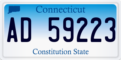 CT license plate AD59223