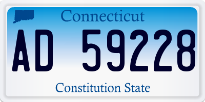 CT license plate AD59228