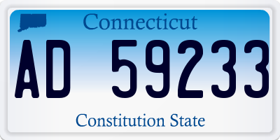 CT license plate AD59233