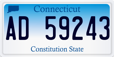 CT license plate AD59243
