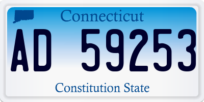 CT license plate AD59253