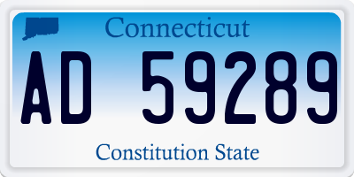 CT license plate AD59289