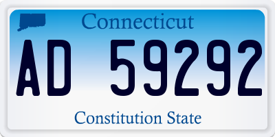 CT license plate AD59292