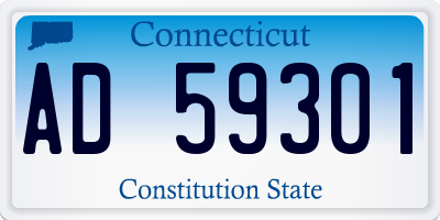 CT license plate AD59301
