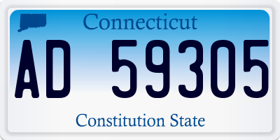 CT license plate AD59305