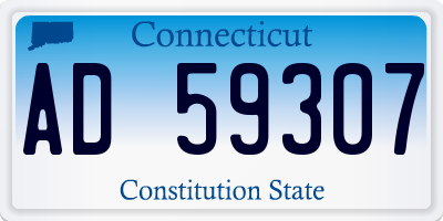 CT license plate AD59307