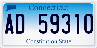 CT license plate AD59310