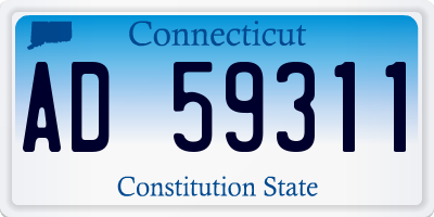 CT license plate AD59311