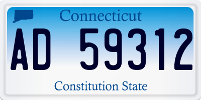 CT license plate AD59312