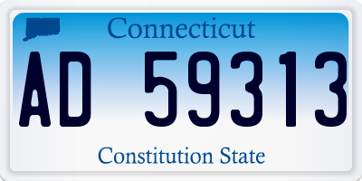CT license plate AD59313