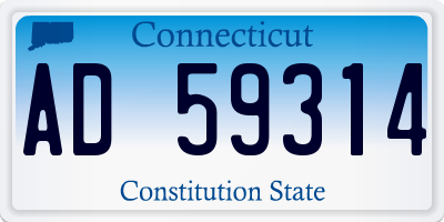 CT license plate AD59314