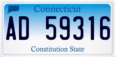 CT license plate AD59316