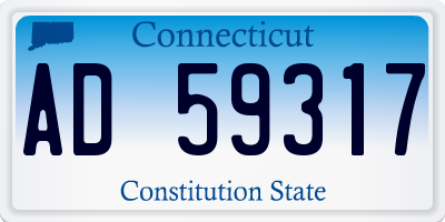 CT license plate AD59317