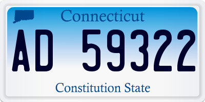 CT license plate AD59322