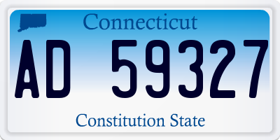 CT license plate AD59327