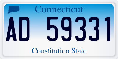 CT license plate AD59331