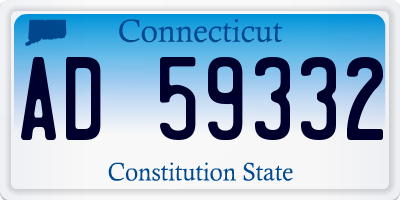 CT license plate AD59332