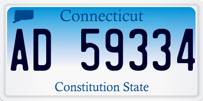 CT license plate AD59334