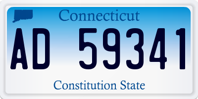CT license plate AD59341